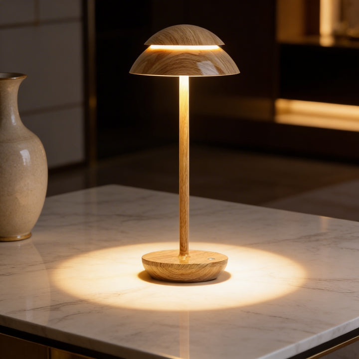 Modern Mushroom Table Lamp Cordless Metal Adjustable LED Touch Control with 3 Color Temperatures