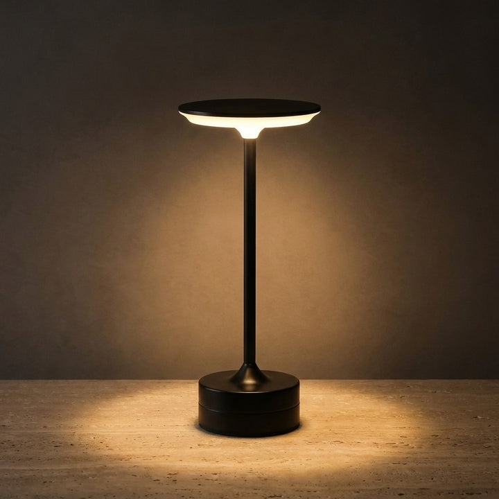 Modern LED Cordless Table Lamp Adjustable Brightness Metal Acrylic Design USB Rechargeable