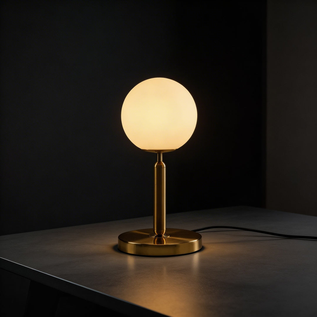 Modern Table Lamp Glass Ball Design LED E27 Bulb Included Adjustable for Bedroom Desk