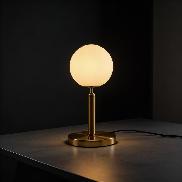 Modern Table Lamp Glass Ball Design LED E27 Bulb Included Adjustable for Bedroom Desk