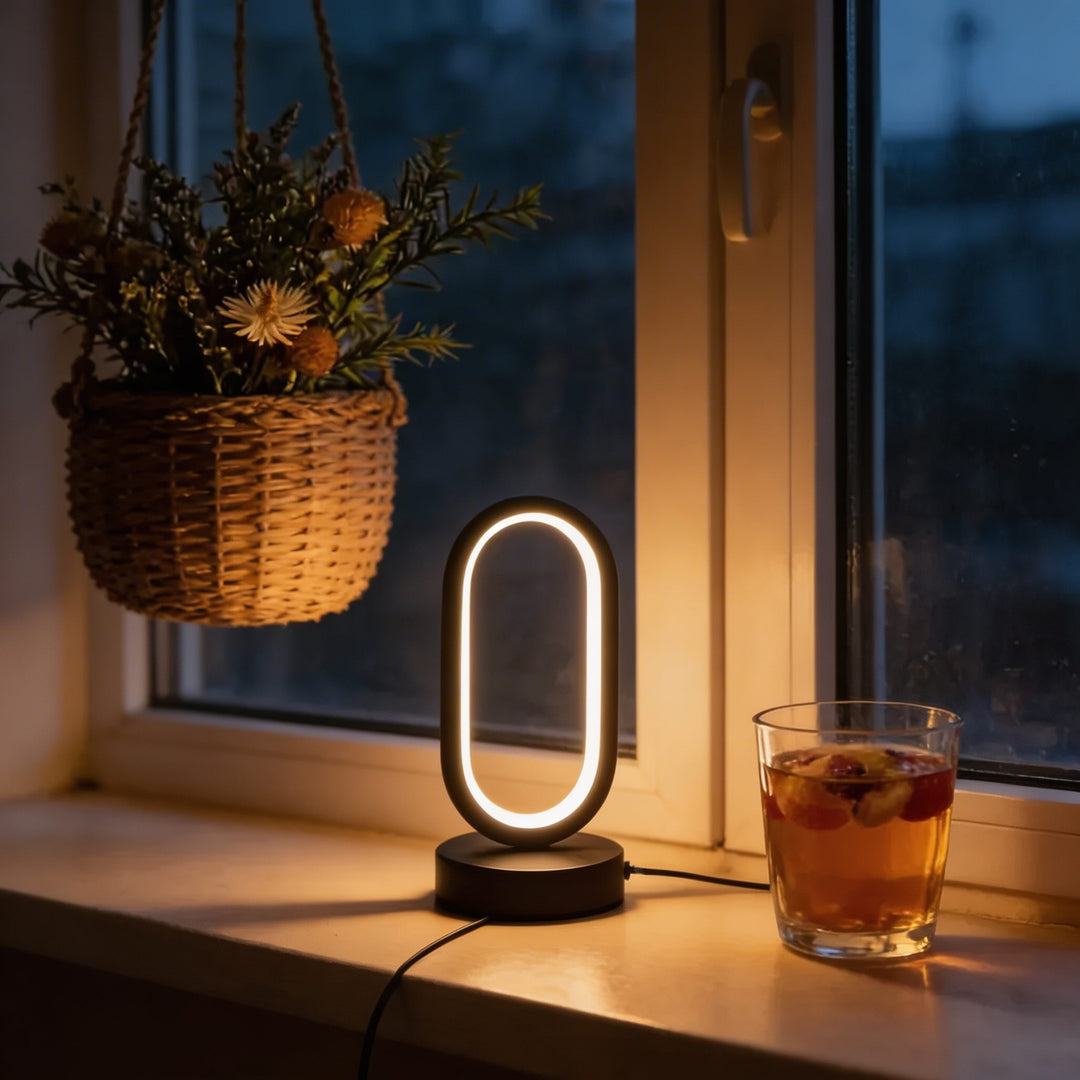Modern Mini Desk Lamp with Touch Control Metal Frame USB-Powered LED and Three Color Modes