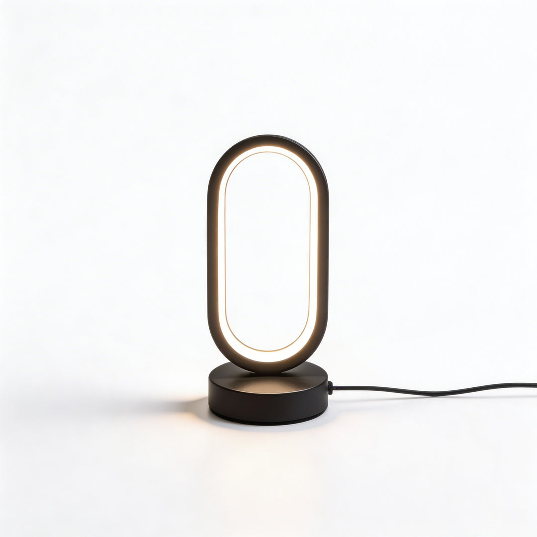 Modern Mini Desk Lamp with Touch Control Metal Frame USB-Powered LED and Three Color Modes