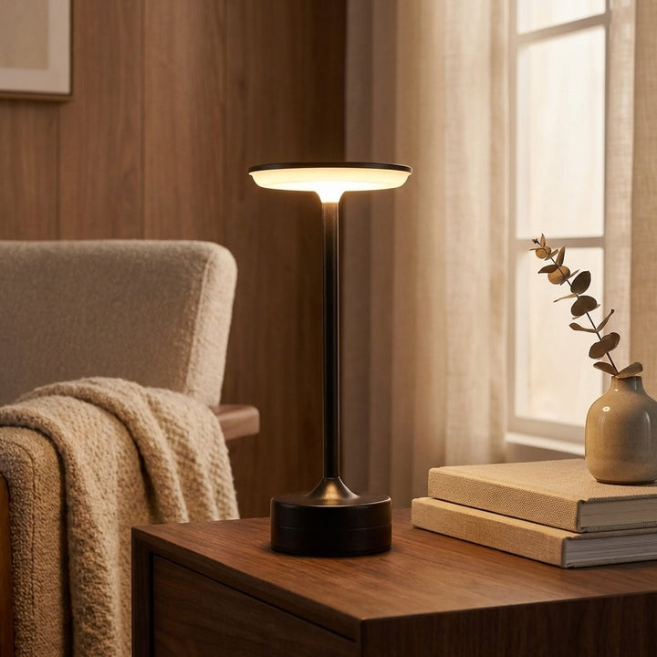 Modern LED Desk Lamp Portable Touch Sensor Acrylic Metal Design USB Rechargeable Cordless