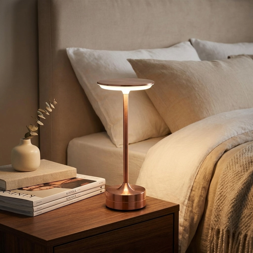 Modern LED Desk Lamp Portable Touch Sensor Acrylic Metal Design USB Rechargeable Cordless