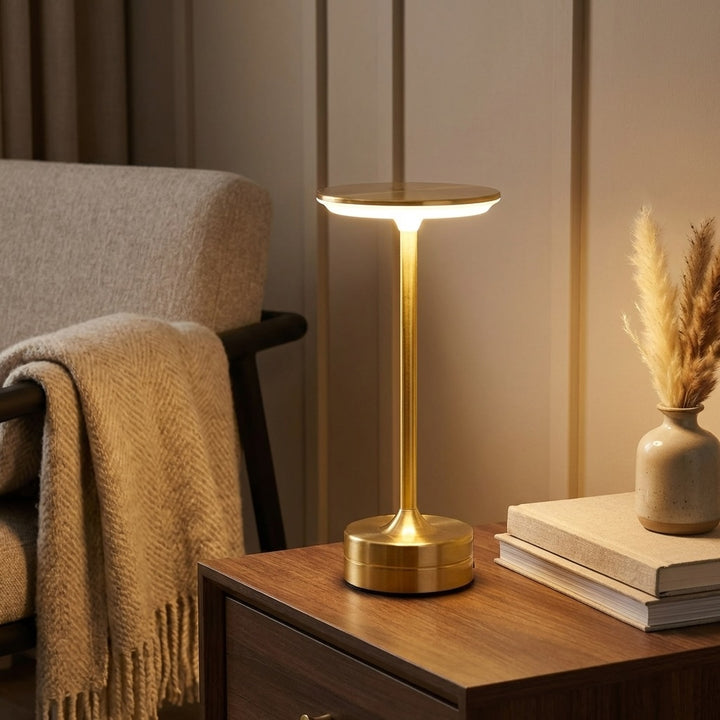 Modern LED Desk Lamp Portable Touch Sensor Acrylic Metal Design USB Rechargeable Cordless
