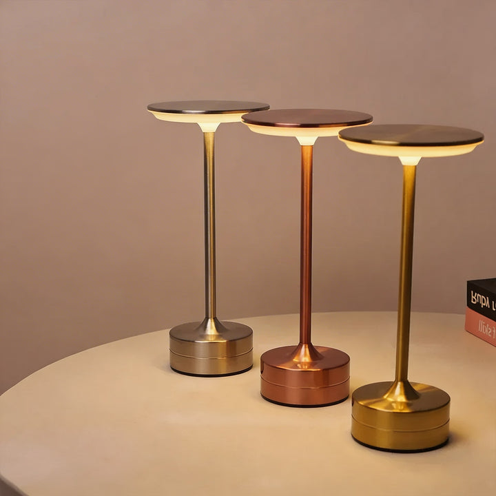 Modern LED Desk Lamp Portable Touch Sensor Acrylic Metal Design USB Rechargeable Cordless