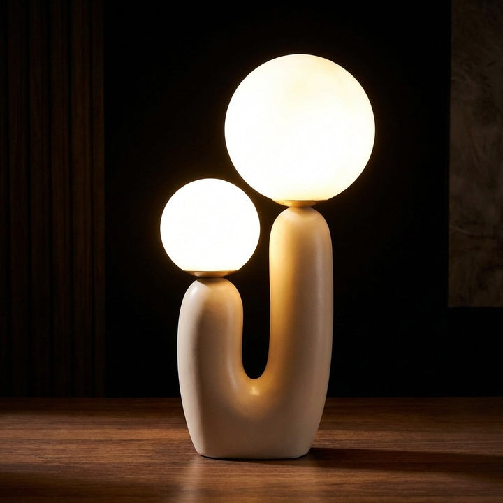 Modern Nordic Table Lamp Glass Shade Resin Base Adjustable G9 LED Bulb 90V-260V