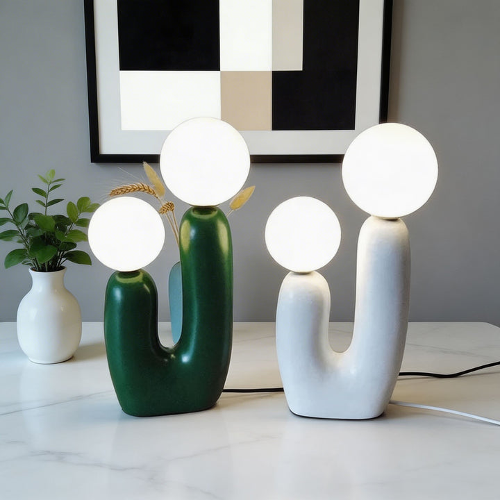 Modern Nordic Table Lamp Glass Shade Resin Base Adjustable G9 LED Bulb 90V-260V