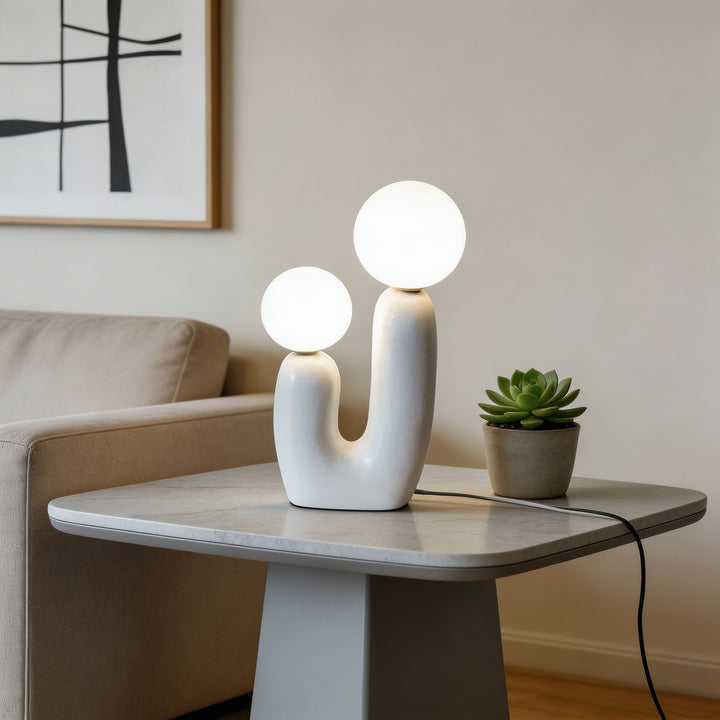 Modern Nordic Table Lamp Glass Shade Resin Base Adjustable G9 LED Bulb 90V-260V