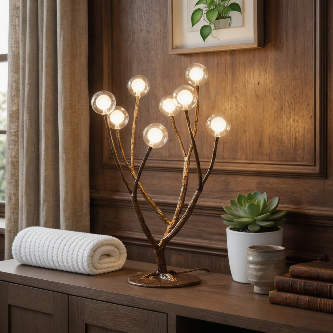 Nordic Rustic Floor Lamp Multiple Sizes Resin and Glass LED Tree Branch Design