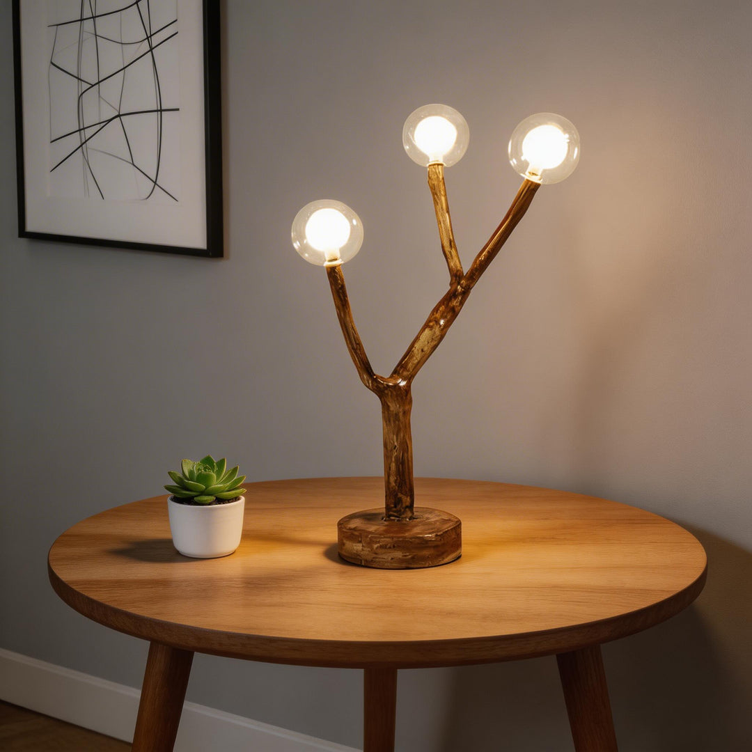 Nordic Rustic Floor Lamp Multiple Sizes Resin and Glass LED Tree Branch Design