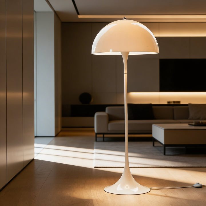 Modern Floor Lamp Adjustable Acrylic LED Light for Ambient Illumination in White