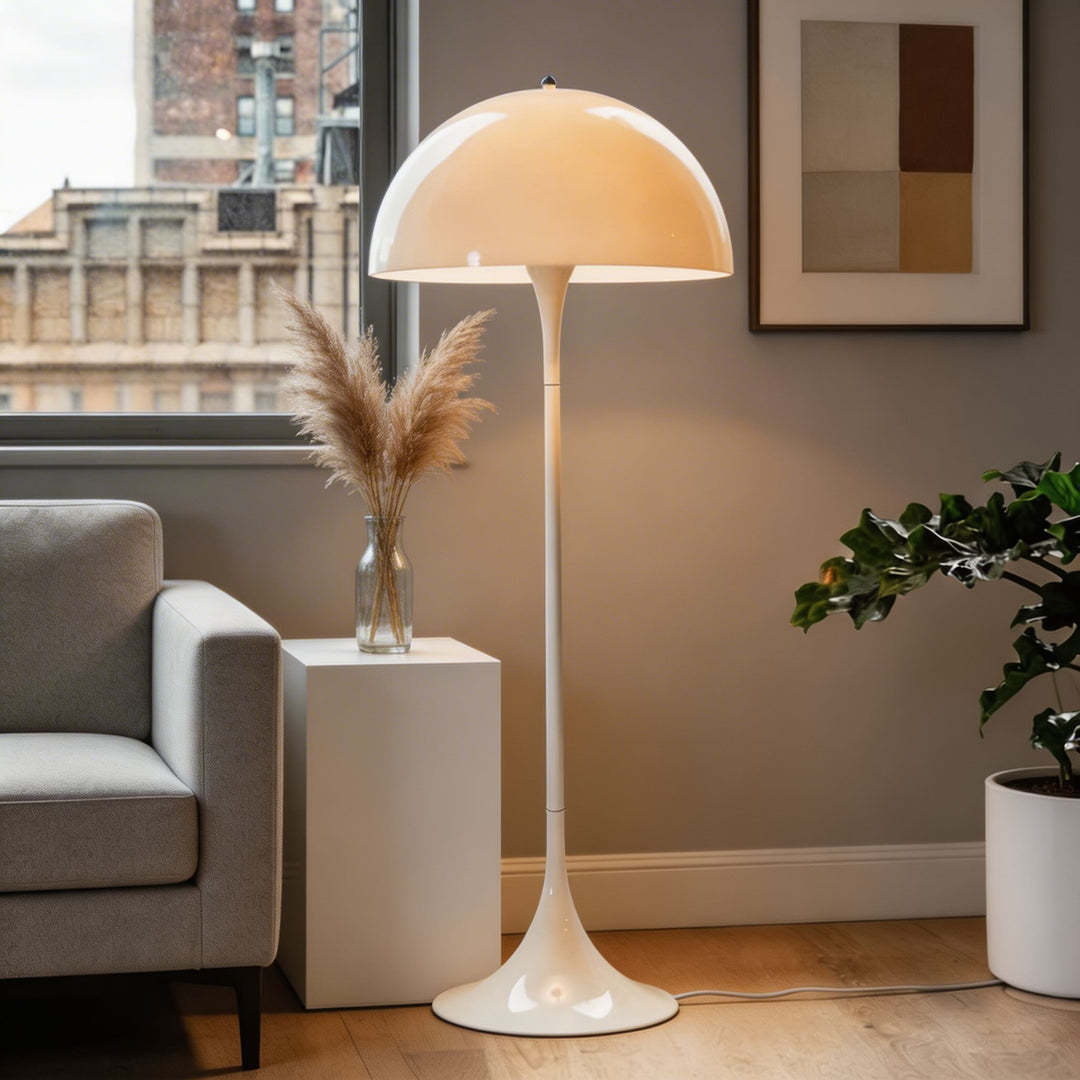 Modern Floor Lamp Adjustable Acrylic LED Light for Ambient Illumination in White