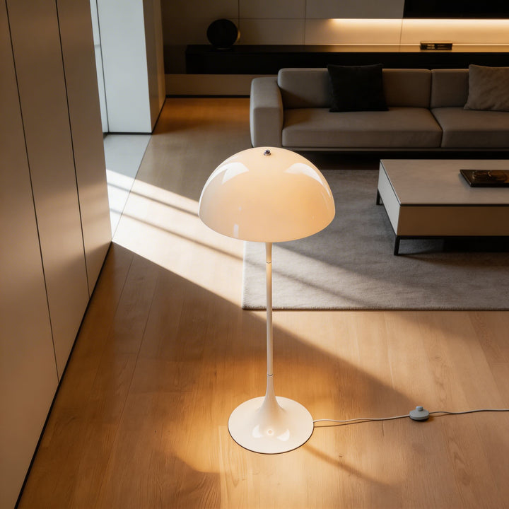 Modern Floor Lamp Adjustable Acrylic LED Light for Ambient Illumination in White