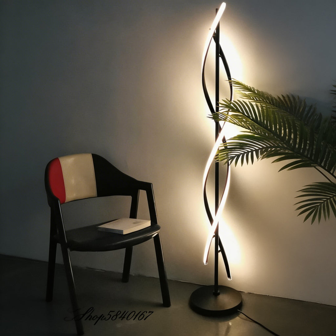 Modern Floor Lamp Adjustable Aluminum LED Light with 360° Illumination for Living Room