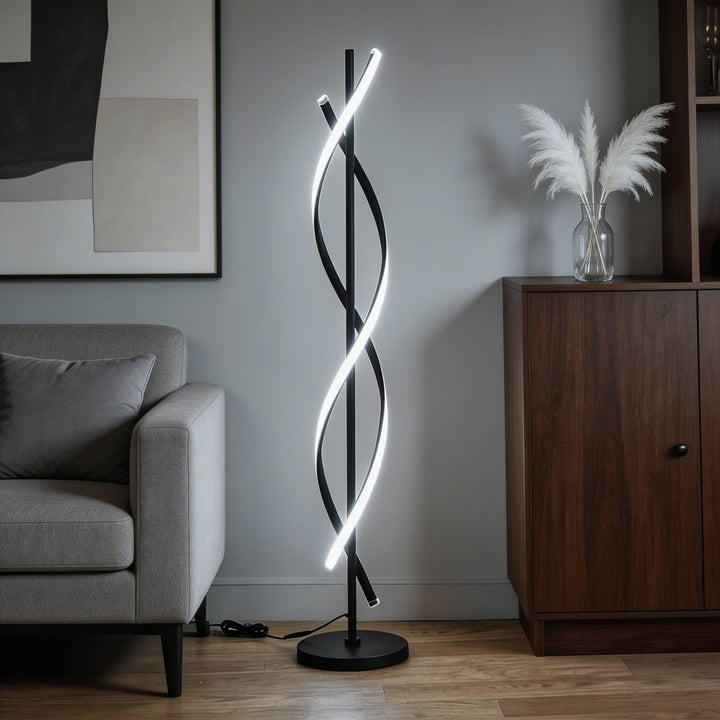 Modern Floor Lamp Adjustable Aluminum LED Light with 360° Illumination for Living Room