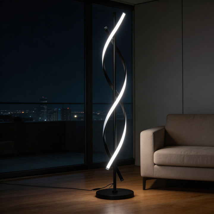 Modern Floor Lamp Adjustable Aluminum LED Light with 360° Illumination for Living Room