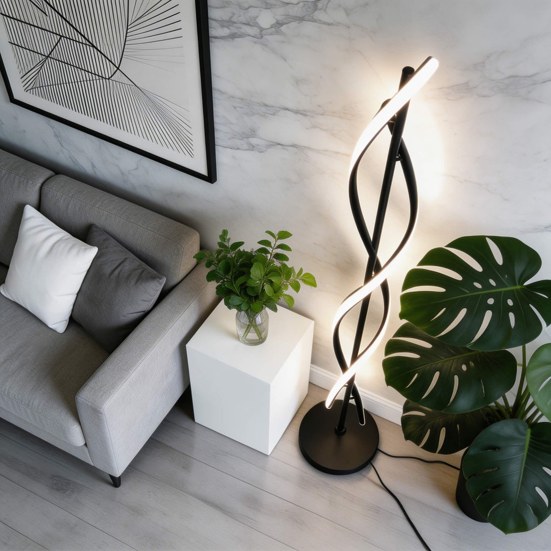 Modern Floor Lamp Adjustable Aluminum LED Light with 360° Illumination for Living Room