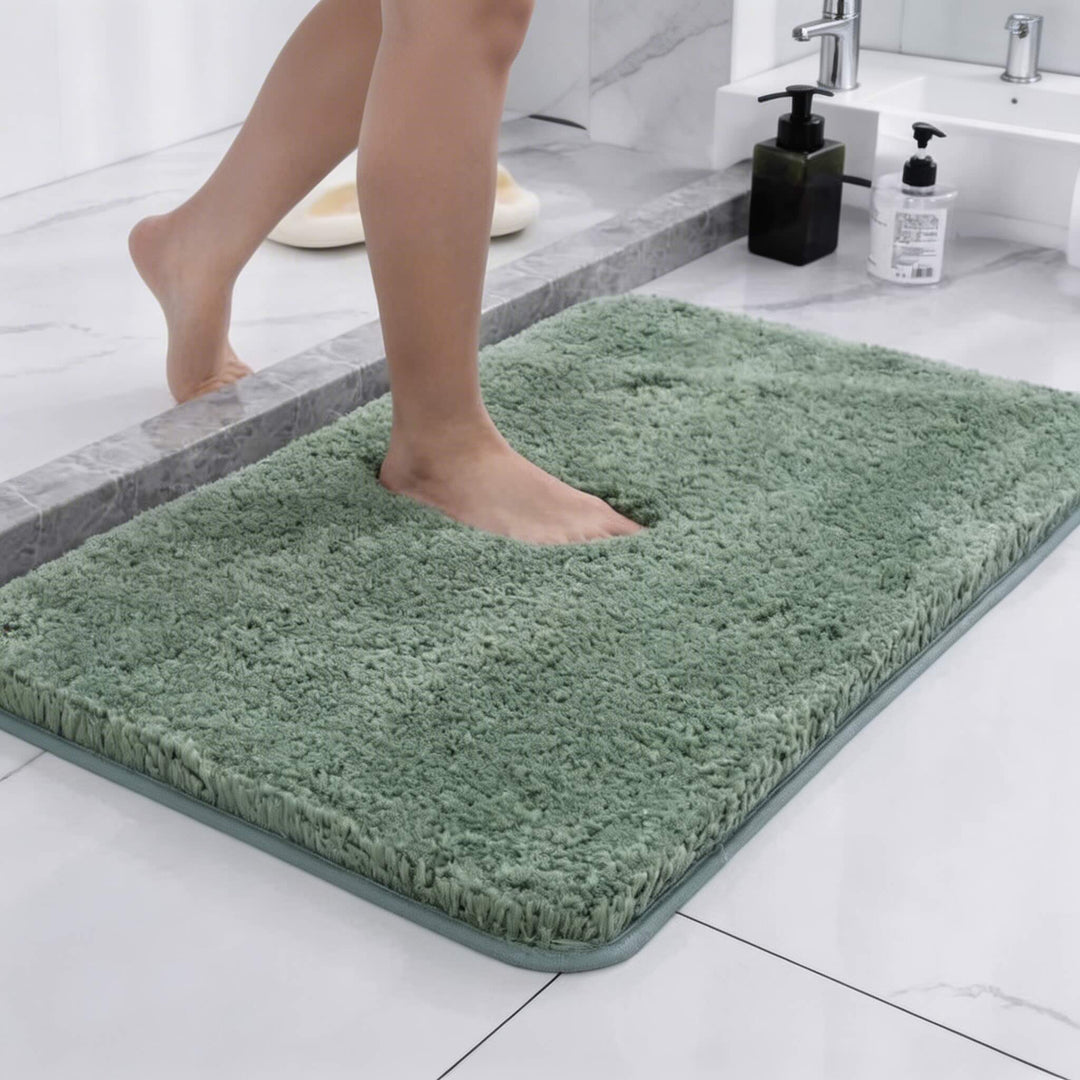 Ultra-Soft Microfiber Bath Rug Non-Slip Highly Absorbent Machine Washable Bathroom Mat