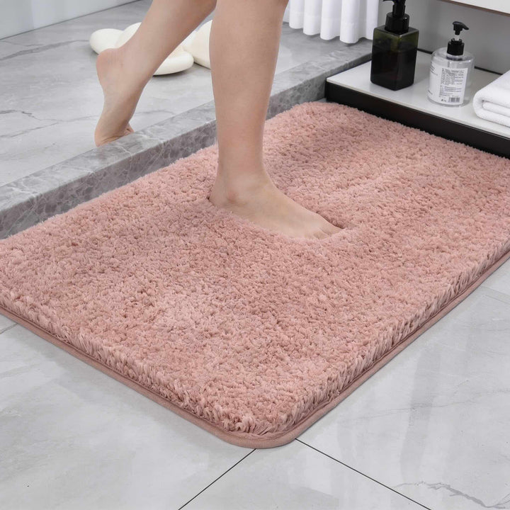 Ultra-Soft Microfiber Bath Rug Non-Slip Highly Absorbent Machine Washable Bathroom Mat