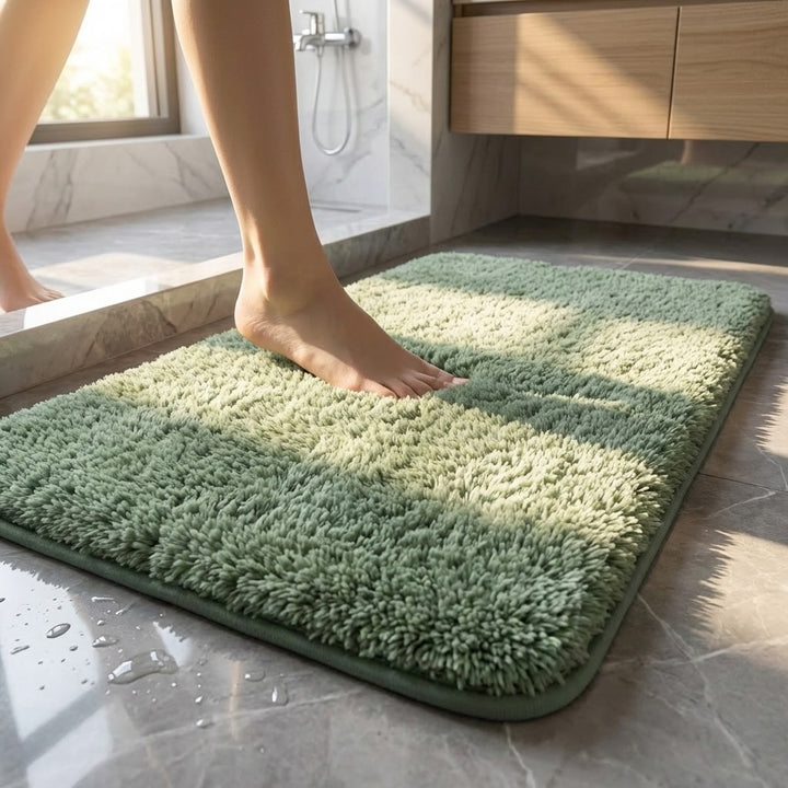 Ultra-Soft Microfiber Bath Rug Non-Slip Highly Absorbent Machine Washable Bathroom Mat