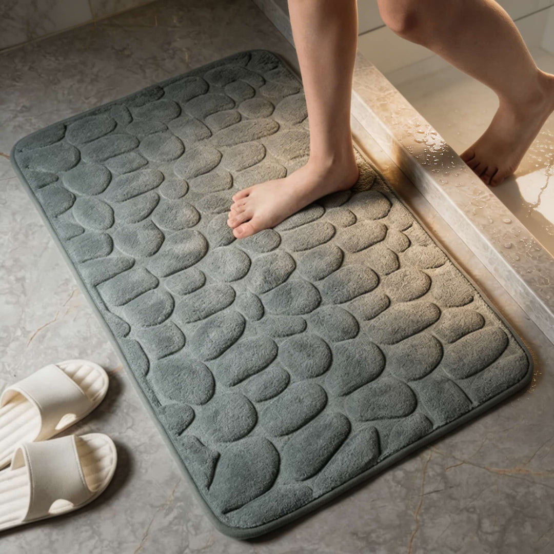 Non-Slip Bath Mat Soft Quick-Dry Fabric Cushioned for Bathroom Safety 40x60 cm