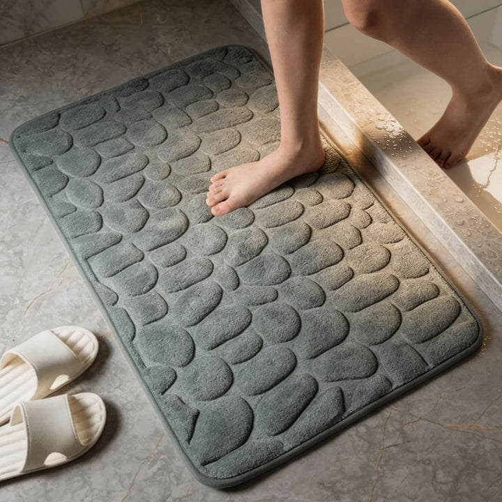 Non-Slip Bath Mat Soft Quick-Dry Fabric Cushioned for Bathroom Safety 40x60 cm