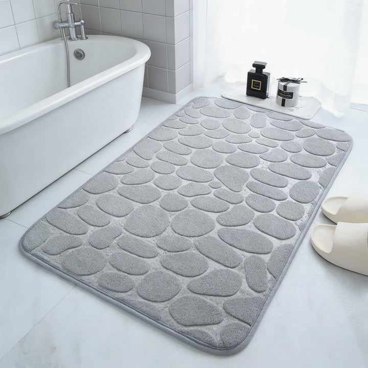 Non-Slip Bath Mat Soft Quick-Dry Fabric Cushioned for Bathroom Safety 40x60 cm