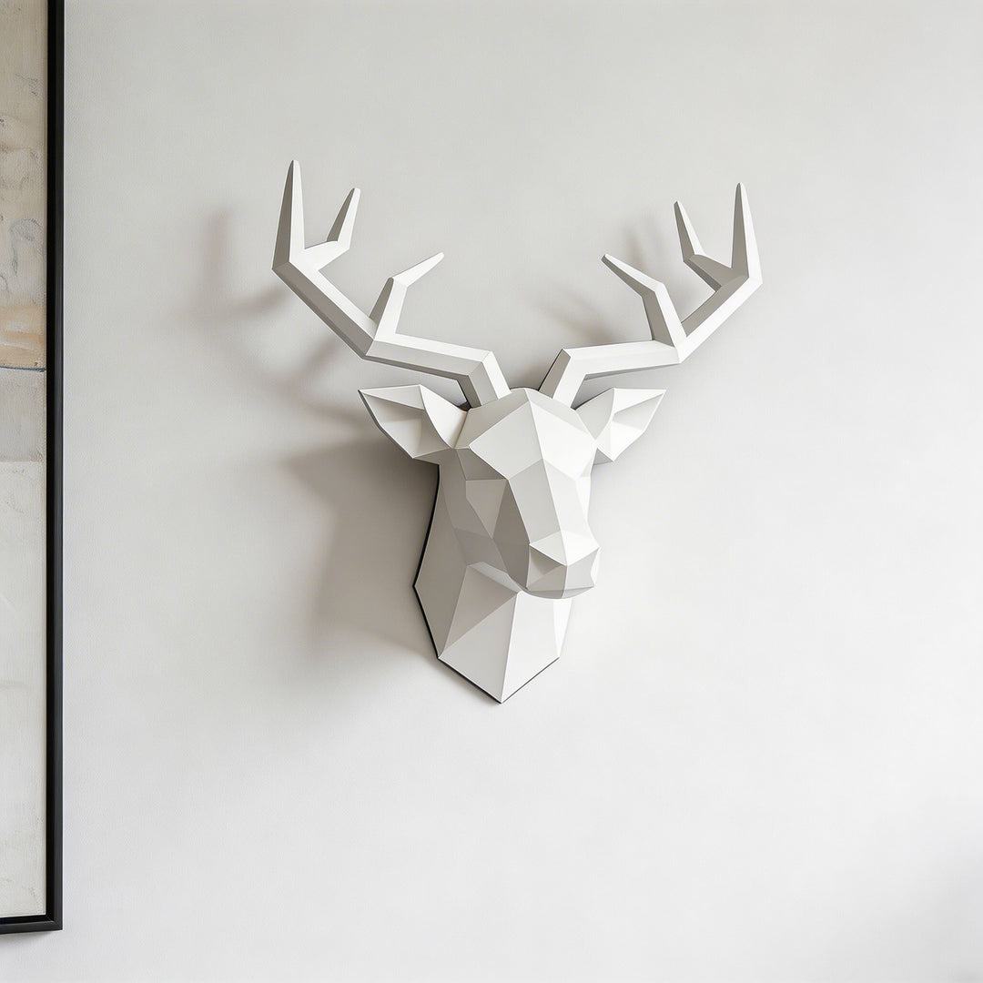 Modern Elk Head Wall Mount Sculpture Resin Decorative Wall Art with Keyhole for Easy Installation