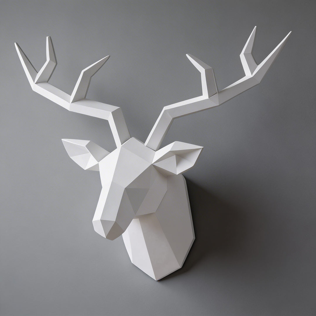 Modern Elk Head Wall Mount Sculpture Resin Decorative Wall Art with Keyhole for Easy Installation