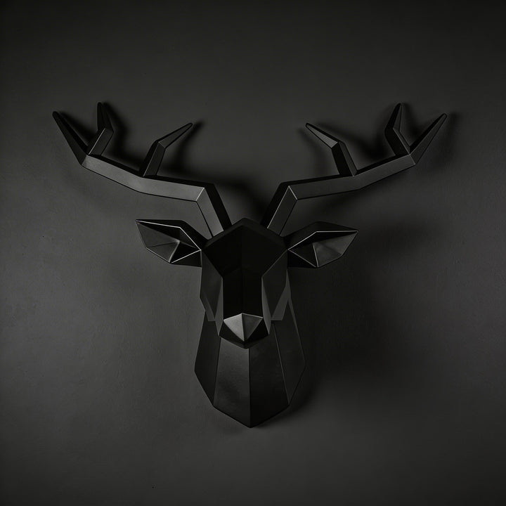 Modern Elk Head Wall Mount Sculpture Resin Decorative Wall Art with Keyhole for Easy Installation