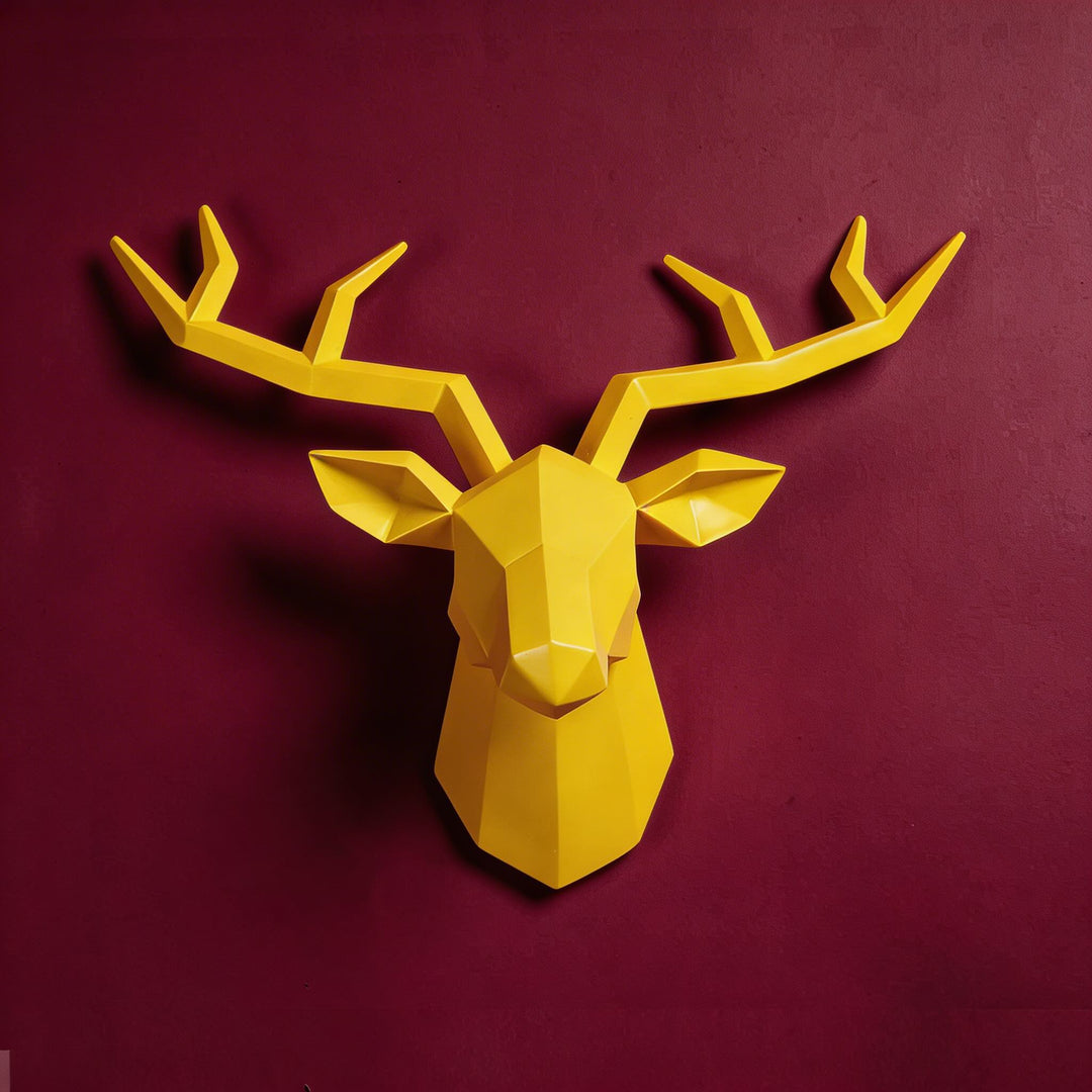 Modern Elk Head Wall Mount Sculpture Resin Decorative Wall Art with Keyhole for Easy Installation