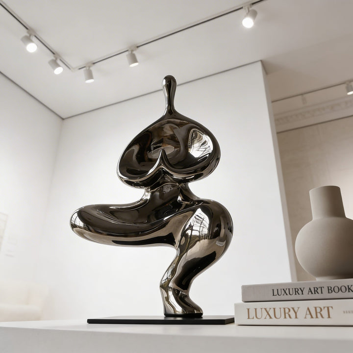 Modern Abstract Decorative Sculpture 32 cm Resin Polished Finish Artistic Expression