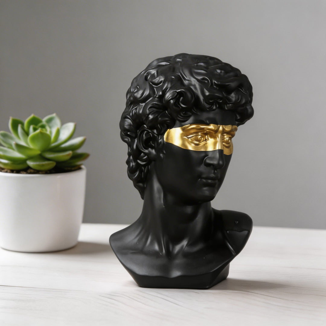 Modern Abstract David Head Bust Sculpture Decorative Art Piece Hand-Carved Resin Unique Design