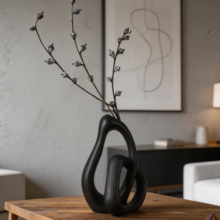 Nordic Ceramic Vase Irregular Shape for Dried Flowers Home Decoration Accent Piece