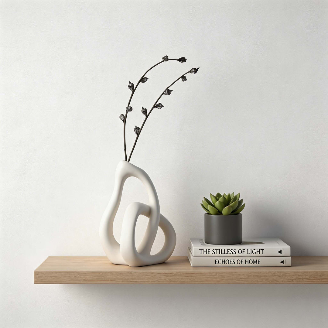 Nordic Ceramic Vase Irregular Shape for Dried Flowers Home Decoration Accent Piece