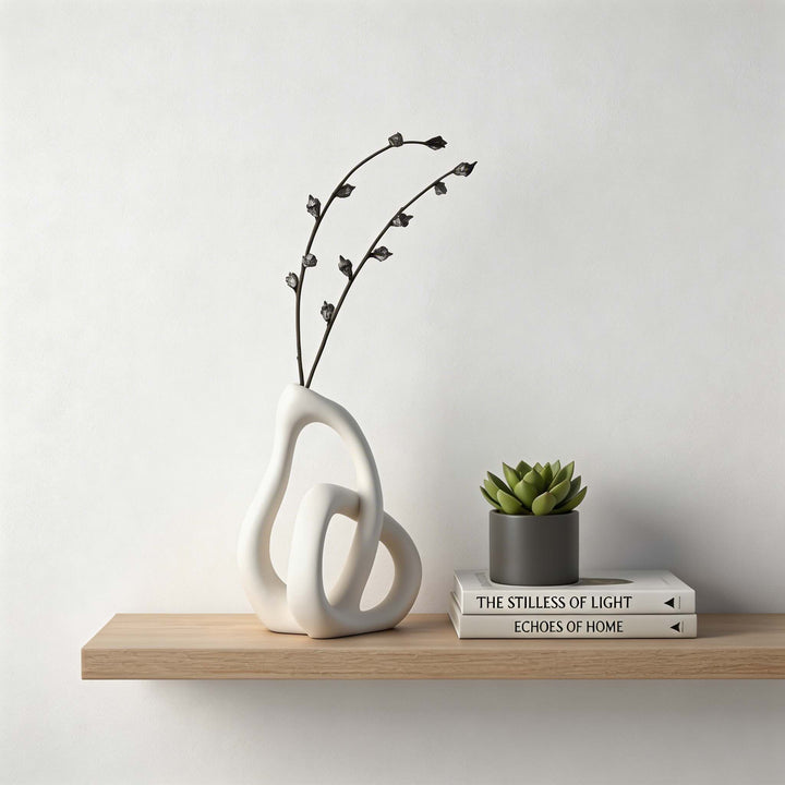 Nordic Ceramic Vase Irregular Shape for Dried Flowers Home Decoration Accent Piece