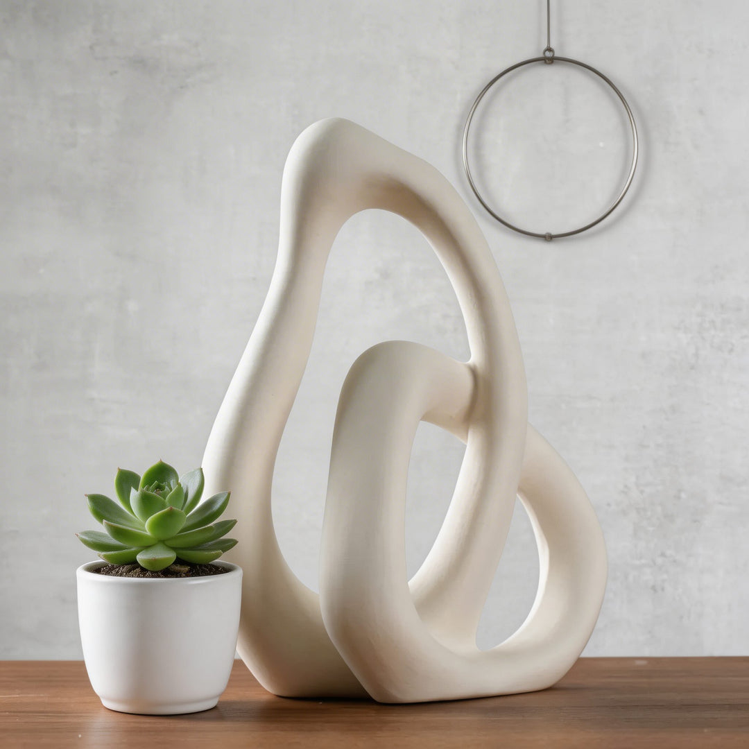 Nordic Ceramic Vase Irregular Shape for Dried Flowers Home Decoration Accent Piece