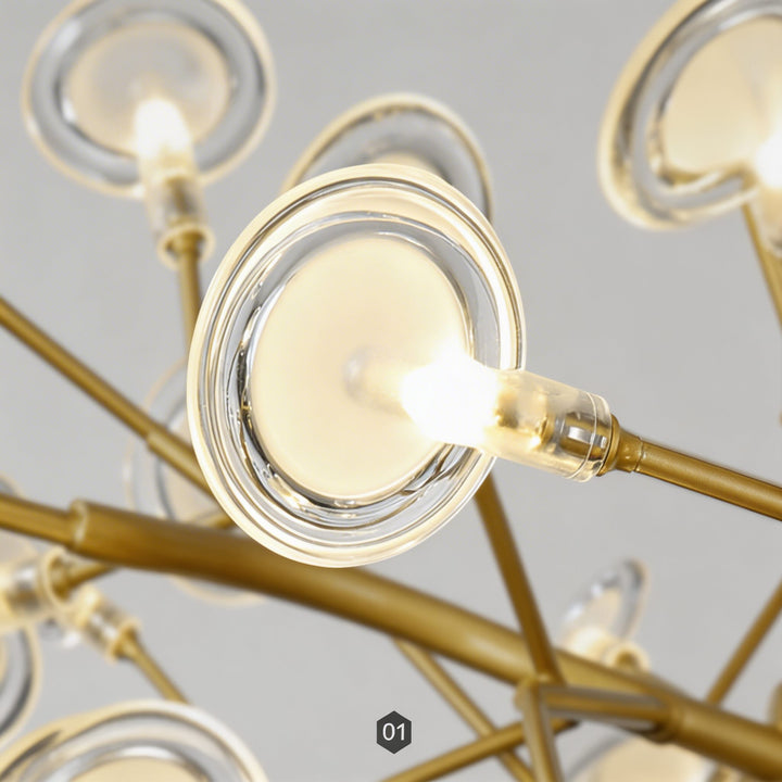 Modern Pendant Light Hanging Design Metal LED Adjustable 27-Light Fixture