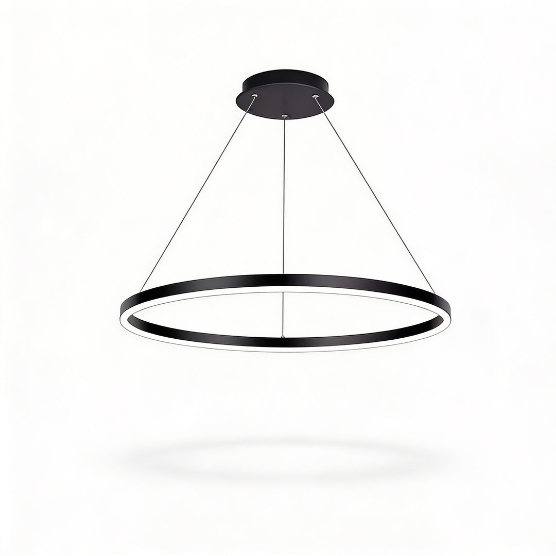 Modern LED Chandelier Hanging Light Aluminum Dimmable Soft Acrylic Diffuser Three Color Temperature Options