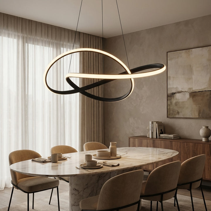Modern Chandelier Ceiling Light Hanging Aluminum Design Adjustable Dimmable LED with Remote Control 20.1 to 24.0 in Diameter