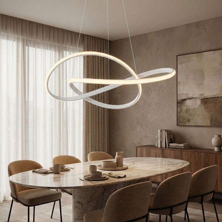 Modern Chandelier Ceiling Light Hanging Aluminum Design Adjustable Dimmable LED with Remote Control 20.1 to 24.0 in Diameter