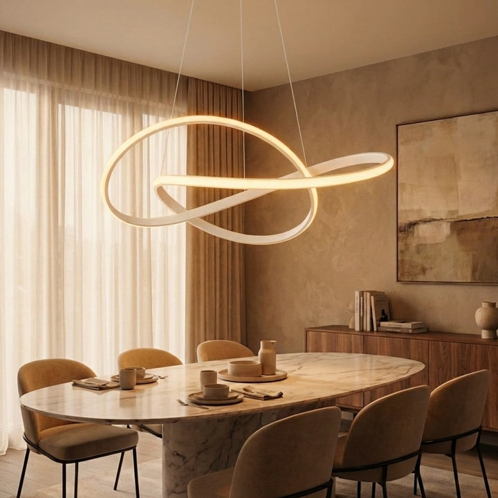 Modern Chandelier Ceiling Light Hanging Aluminum Design Adjustable Dimmable LED with Remote Control 20.1 to 24.0 in Diameter