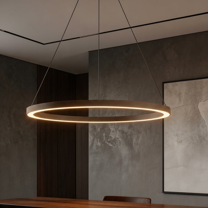 Modern LED Chandelier Hanging Light Aluminum Dimmable Soft Acrylic Diffuser Three Color Temperature Options