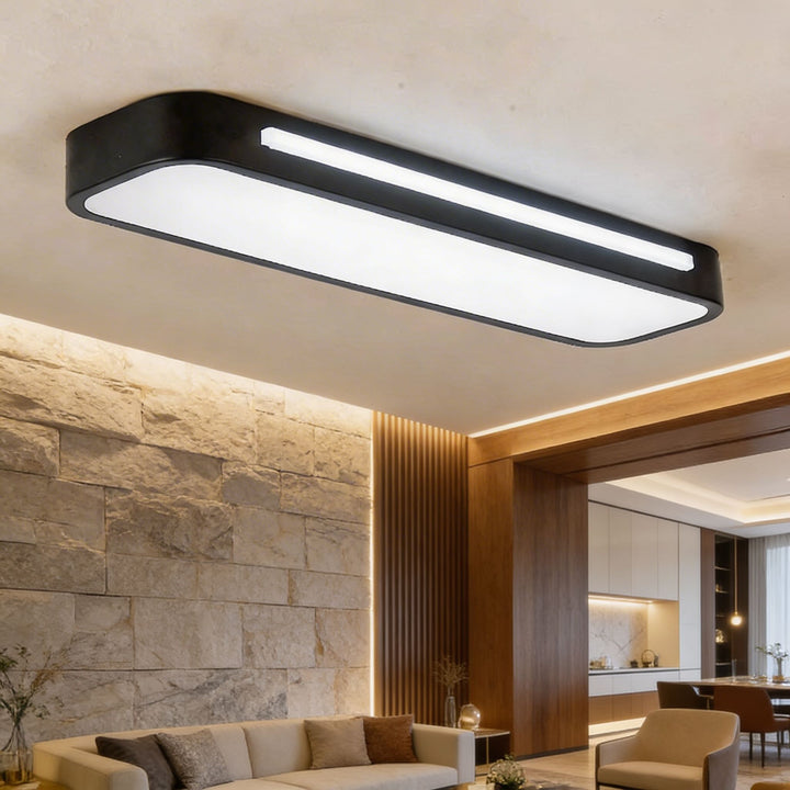 Modern LED Flush Mount Ceiling Light Adjustable Metal Fixture with Frosted Acrylic Shade