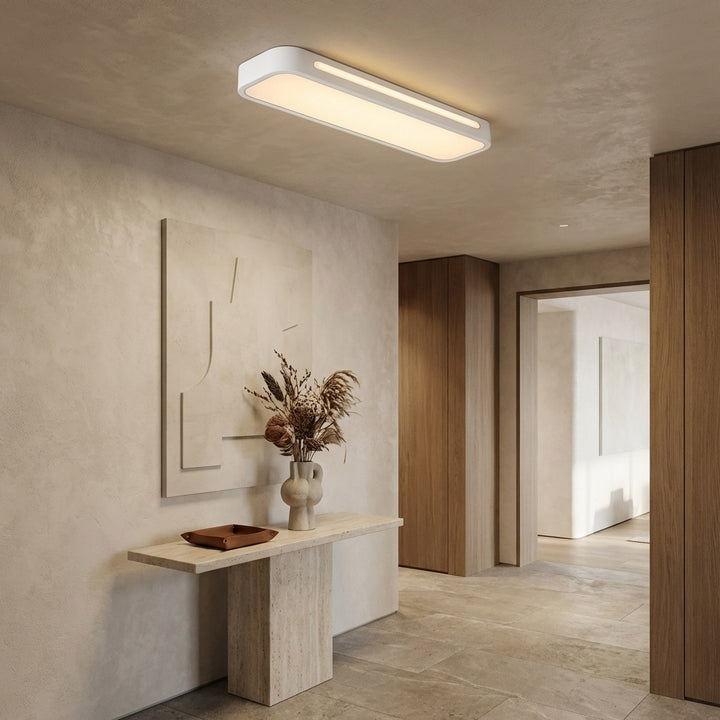 Modern LED Flush Mount Ceiling Light Adjustable Metal Fixture with Frosted Acrylic Shade