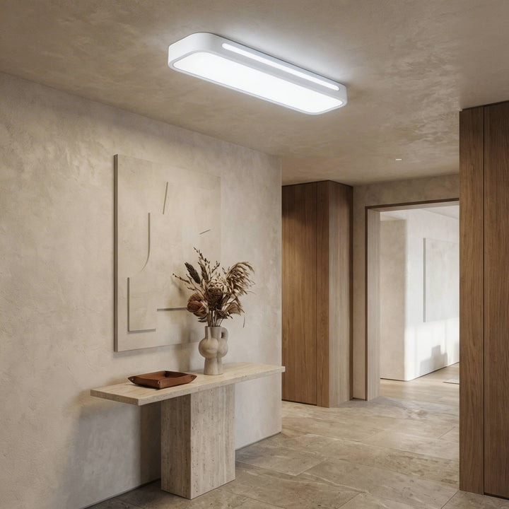 Modern LED Flush Mount Ceiling Light Adjustable Metal Fixture with Frosted Acrylic Shade