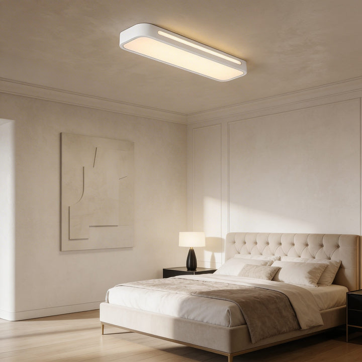 Modern LED Flush Mount Ceiling Light Adjustable Metal Fixture with Frosted Acrylic Shade