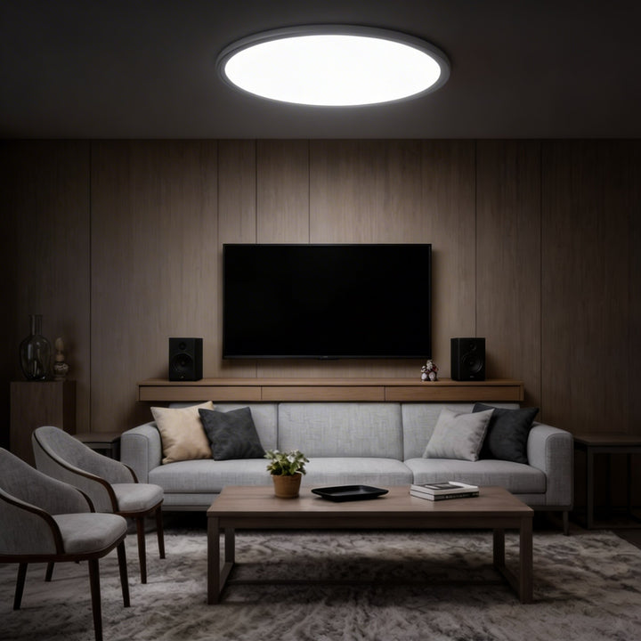 Modern Round LED Flush Mount Ceiling Light Aluminum Acrylic Dimmable 72W 3430LM