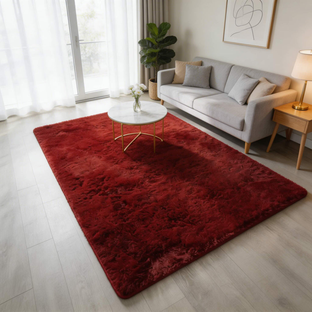 Washable Fluffy Area Rug Soft Polyester Non-Slip for Living Room and Bedroom Use